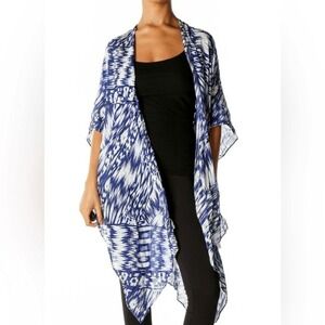 Michael Stars Blue and White Printed Coverup Wrap